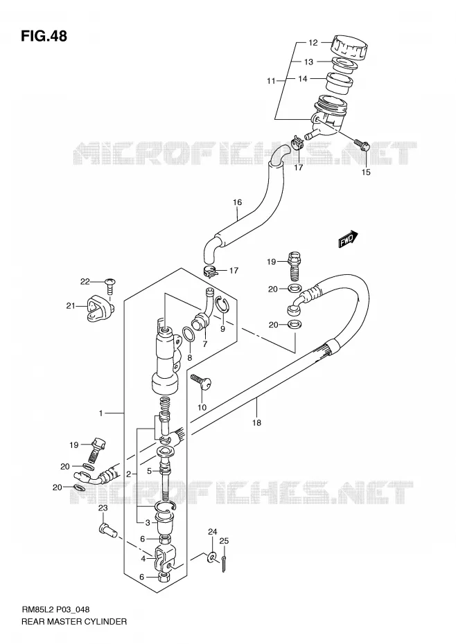 REAR BRAKE MASTER CYLINDER (RM85LL2 P03) Suzuki MOTO 85 RM 2012  RM85LL2(P03)