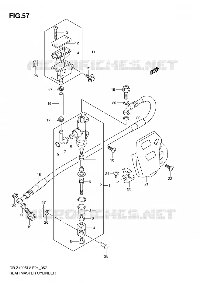 REAR BRAKE MASTER CYLINDER Suzuki MOTO 400 DR-Z 2012  DR-Z400SL2(E24)
