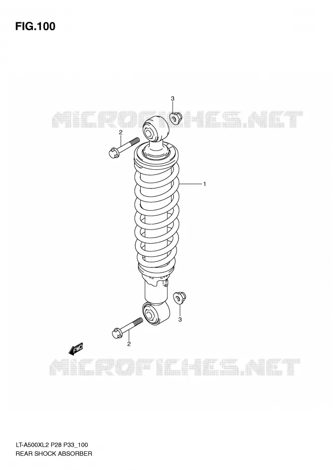 REAR SHOCK ABSORBER Suzuki QUAD 500 KINGQUAD 2012  LT-A500XL2(P28)