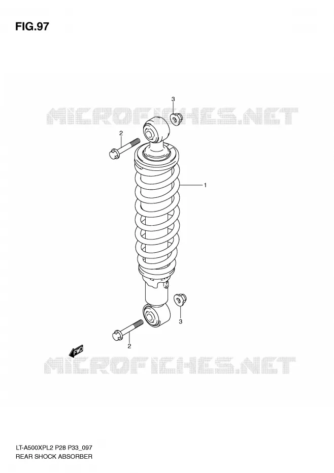 REAR SHOCK ABSORBER Suzuki QUAD 500 KINGQUAD 2012  LT-A500XPL2(P28)