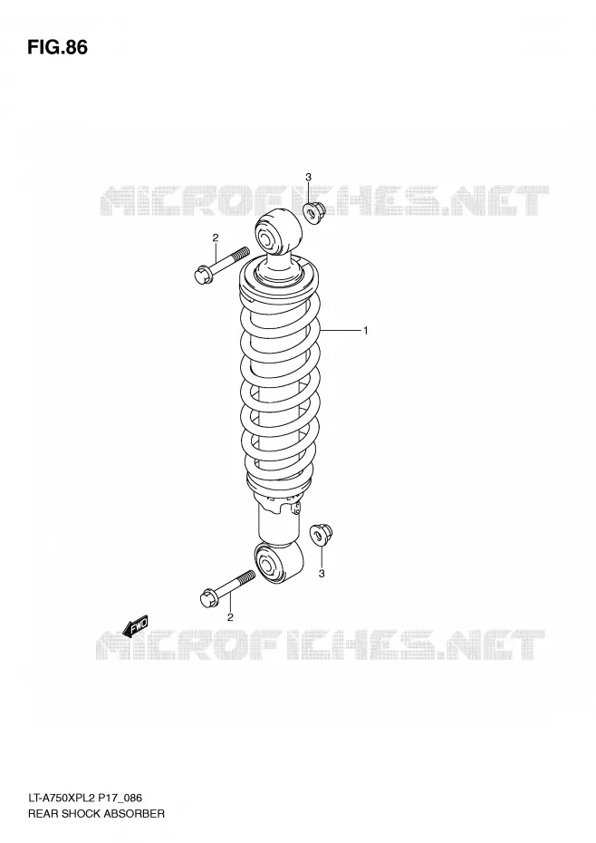 REAR SHOCK ABSORBER Suzuki QUAD 750 KINGQUAD 2012  LT-A750XPZL2(P17)