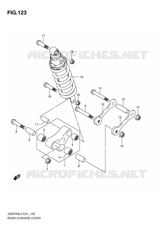 SHOCK ABSORBER LINKAGE (GSR750AL2 E21) Suzuki MOTO 750 GSR 2012  GSR750AL2(E21)