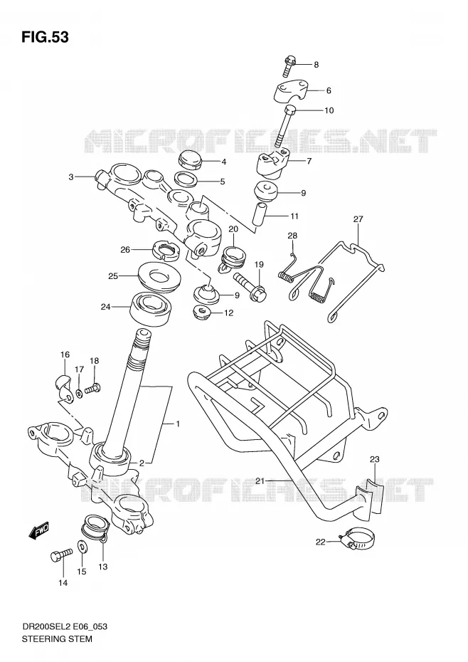 STEERING COLUMN (DR200SEL2 E06) Suzuki MOTO 200 DR 2012  DR200SEL2(E06)