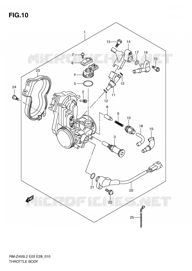 THROTTLE BODY Suzuki MOTO 450 RM-Z 2012  RM-Z450L2(E3)