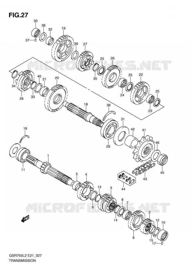 TRANSMISSION Suzuki MOTO 750 GSR 2012  GSR750AL2(E21)