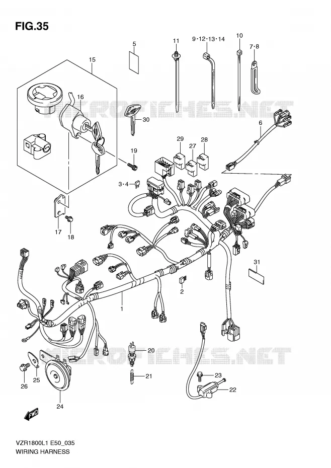 WIRING HARNESS Suzuki MOTO 1800 INTRUDER 2011  VZR1800L1(E50)