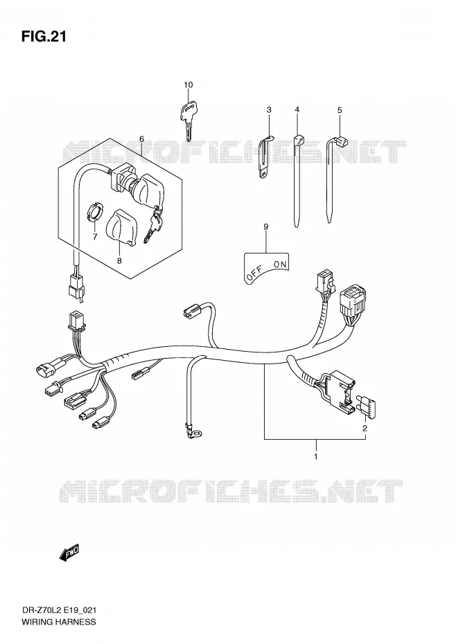 WIRING HARNESS Suzuki MOTO 70 DR-Z 2012  DR-Z70L2(E19)