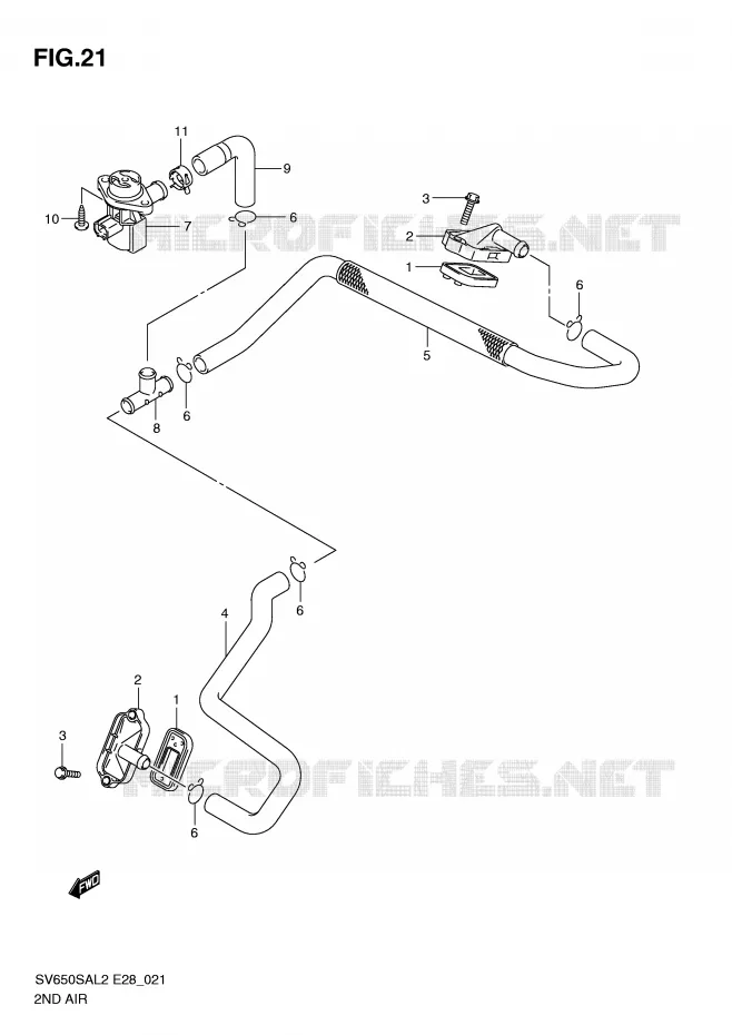 ANTI POLLUTION SYSTEM Suzuki MOTO 650 SV-S 2012  SV650SAL2(E28)