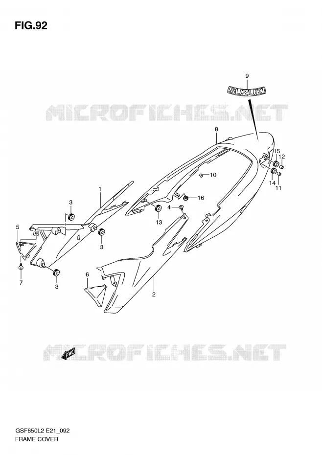 FAIRING (GSF650SUL2 E21) Suzuki MOTO 650 BANDIT 2013  GSF650SAL2(E21)