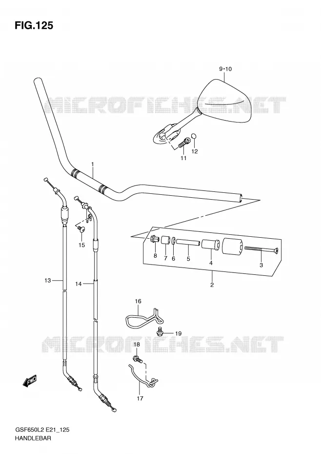 HANDLEBAR (GSF650SAL2 E21) Suzuki MOTO 650 BANDIT 2012  GSF650L2(E21)