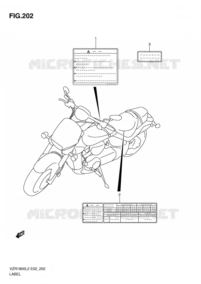 LABEL (VZR1800L2 E51) Suzuki MOTO 1800 INTRUDER 2012  VZR1800L2(E02)
