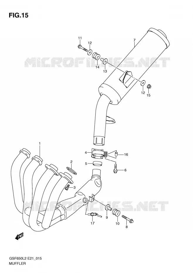 MUFFLER Suzuki MOTO 650 BANDIT 2014  GSF650SAL2(E21)