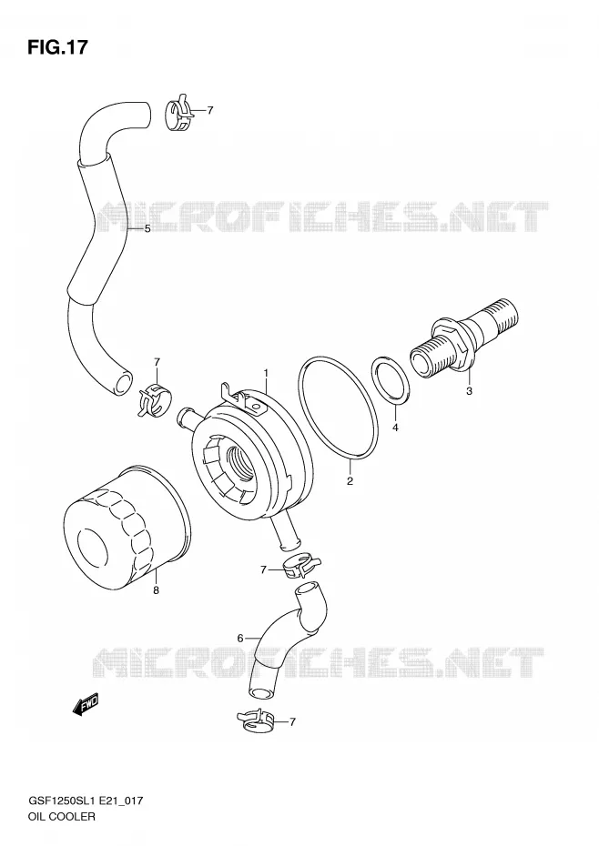 OIL COOLER Suzuki MOTO 1250 BANDIT 2012  GSF1250SAL1(E21)