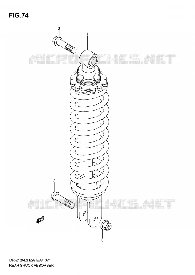 REAR SHOCK ABSORBER (DR-Z125L2 E28) Suzuki MOTO 125 DR-Z 2012  DR-Z125LL2(E28)