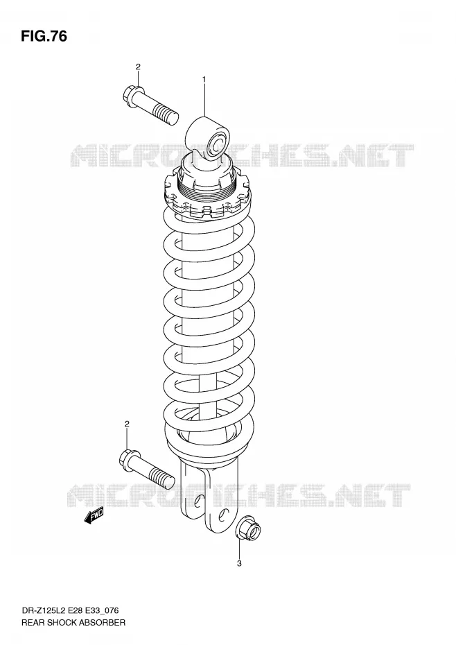 REAR SHOCK ABSORBER (DR-Z125LL2 E28) Suzuki MOTO 125 DR-Z 2012  DR-Z125L2(E28)