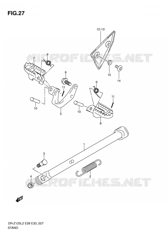 STAND (DR-Z125L2 E28) Suzuki MOTO 125 DR-Z 2012  DR-Z125L2(E28)