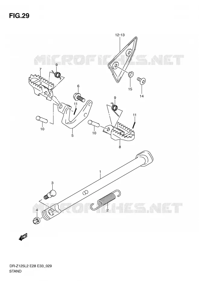 STAND (DR-Z125LL2 E28) Suzuki MOTO 125 DR-Z 2012  DR-Z125L2(E28)