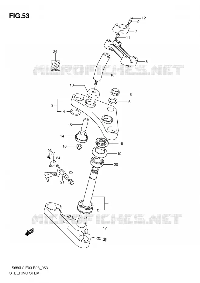 STEERING COLUMN Suzuki MOTO 650 BOULEVARD 2012  LS650L2(E03)
