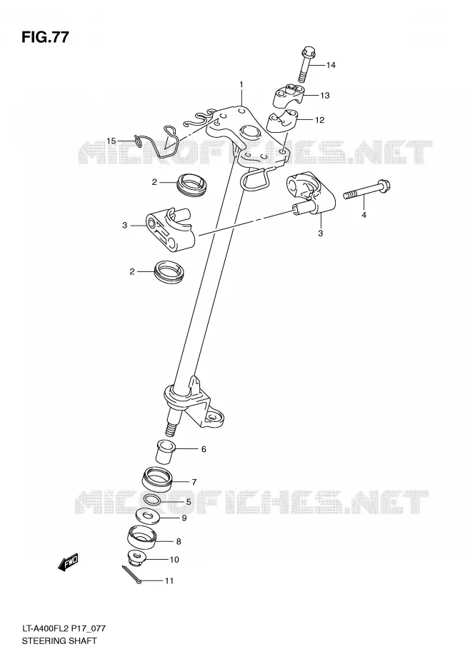 STEERING COLUMN Suzuki QUAD 400 KINGQUAD 2012  LT-A400FZL2(P17)