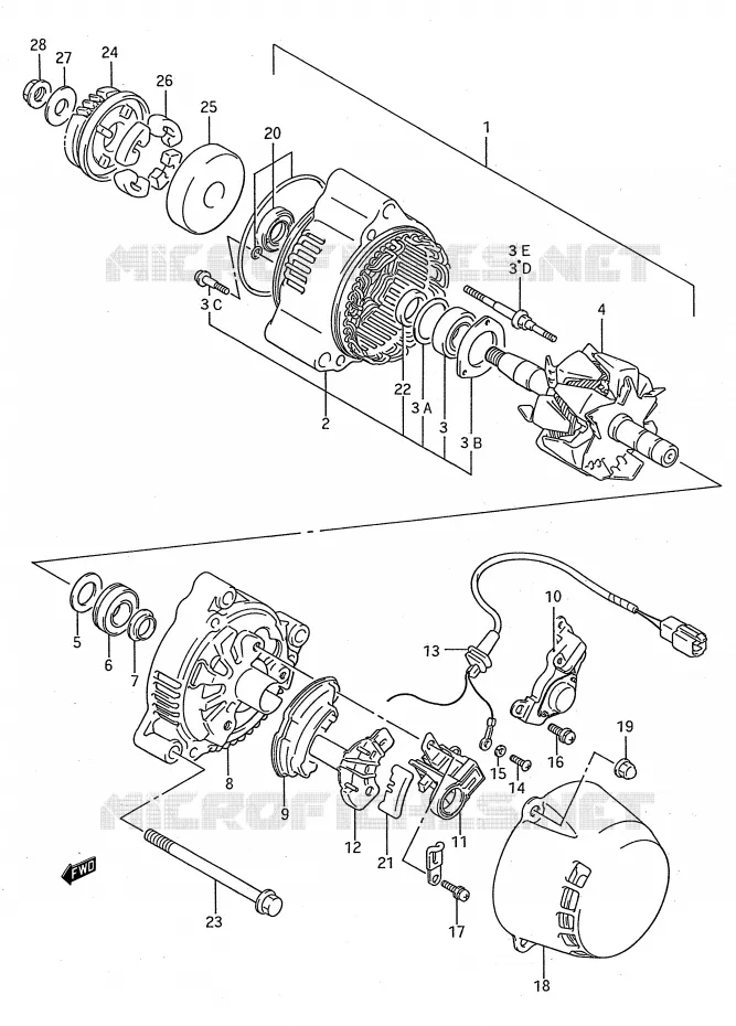 ALTERNATOR Suzuki MOTO 1100 GSX-F 1990  GSX1100FL(E28)