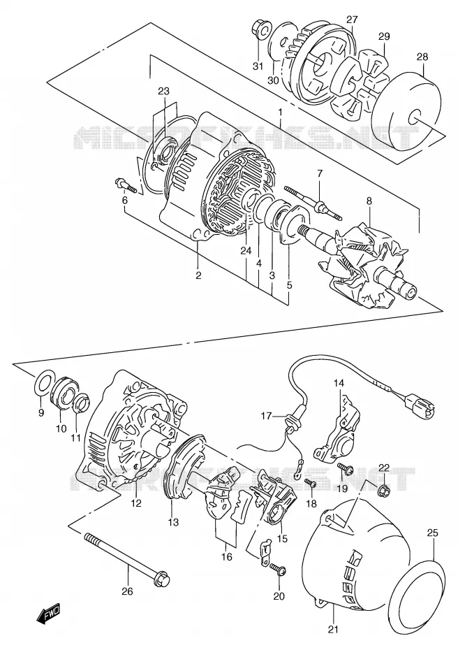 ALTERNATOR Suzuki MOTO 1200 BANDIT 2000  GSF1200Y/GSF1200SY/GSF1200SAY