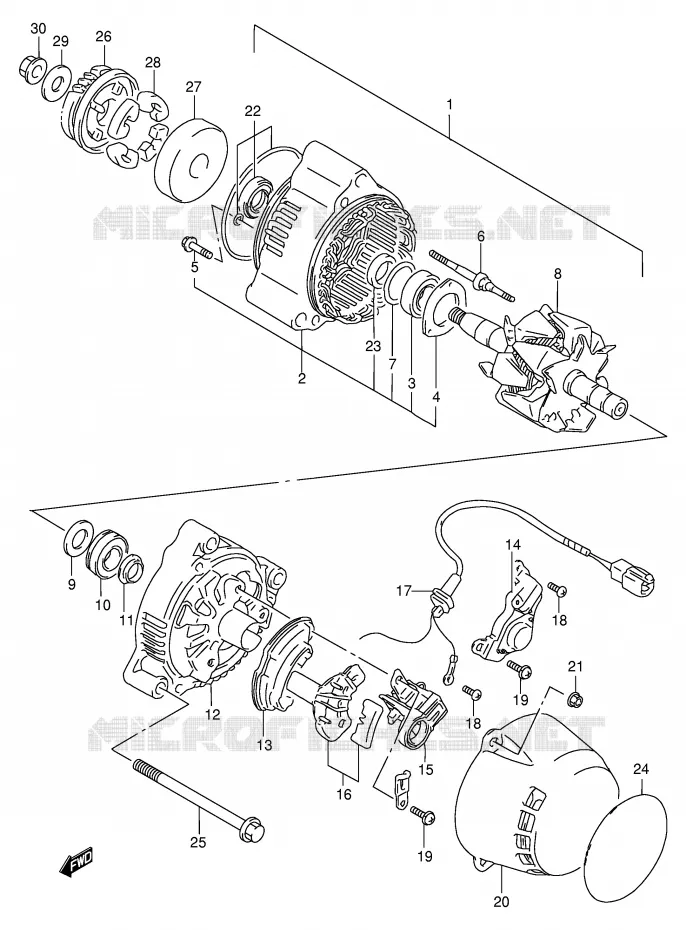 ALTERNATOR Suzuki MOTO 600 BANDIT 1997  GSF600V/GSF600SV/GSF600UV/GSF600SUV