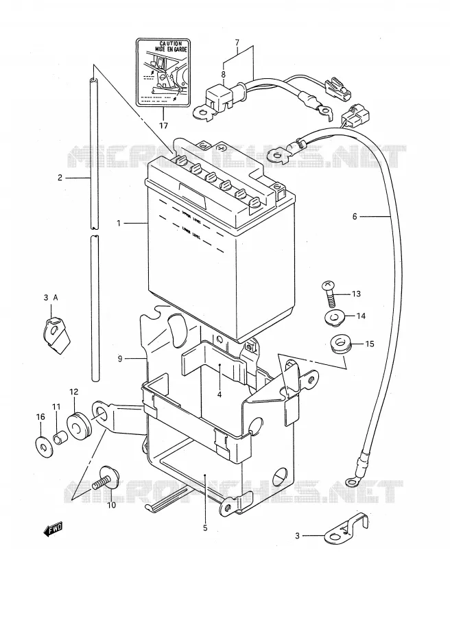 BATTERY Suzuki MOTO 1100 GSX-F 1990  GSX1100FL(E28)