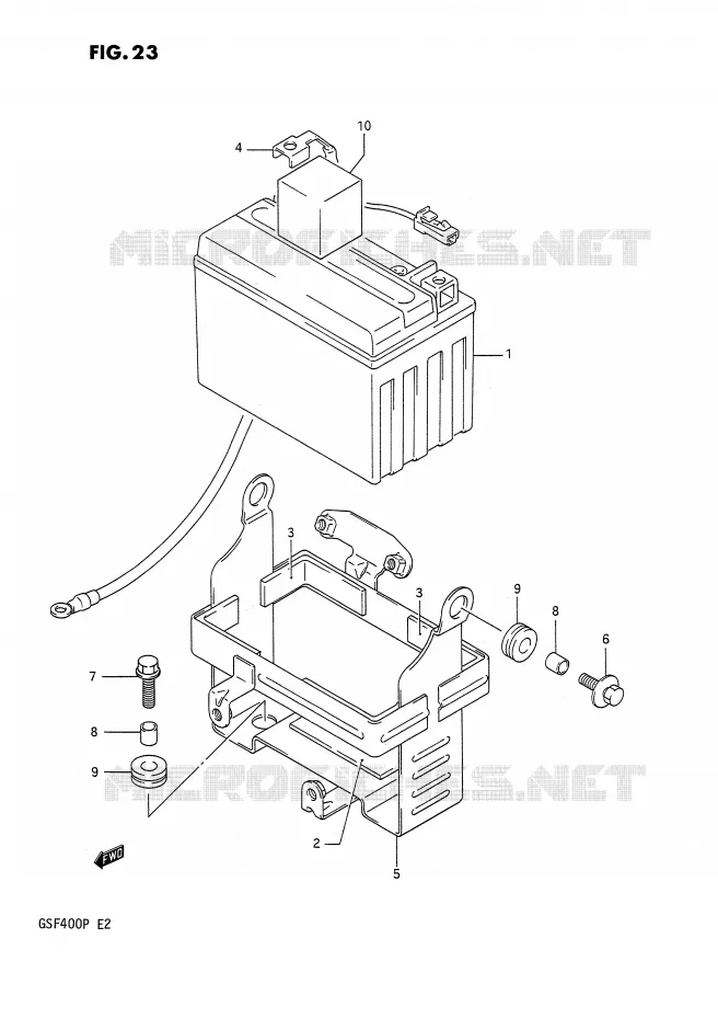 BATTERY Suzuki MOTO 400 BANDIT 1992  GSF400N(E2)
