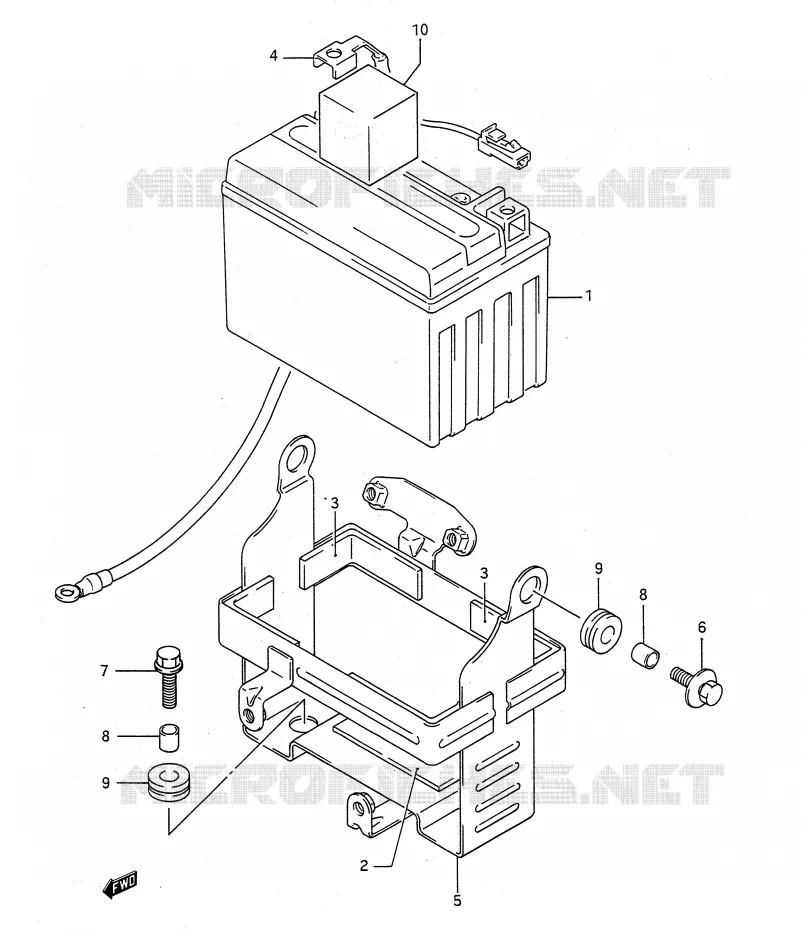 BATTERY Suzuki MOTO 400 BANDIT-N 1992  GSF400N(E28)