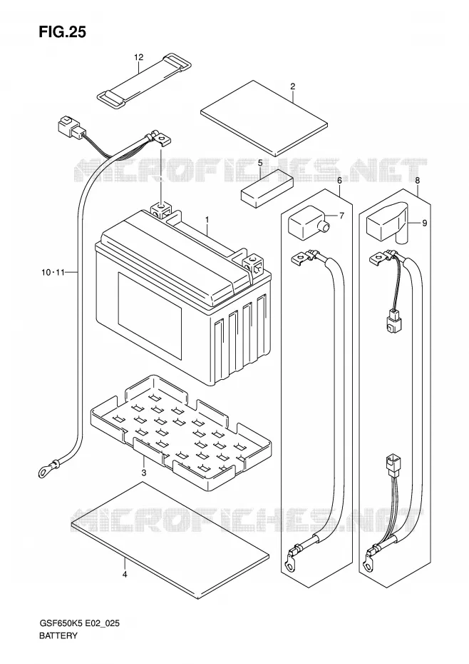 BATTERY Suzuki MOTO 650 BANDIT 2006  GSF650UK6(E2)