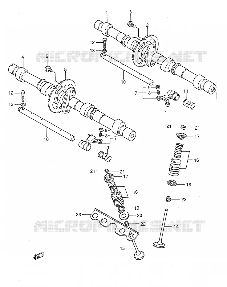 CAM SHAFT - VALVE Suzuki MOTO 1100 GSX-F 1992  GSX1100FN(E28)