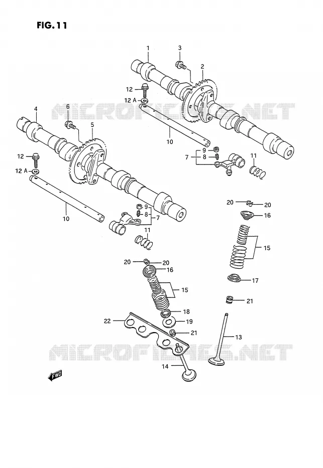 CAM SHAFT - VALVE Suzuki MOTO 1100 GSX-G 1991  GSX1100GM(E2)