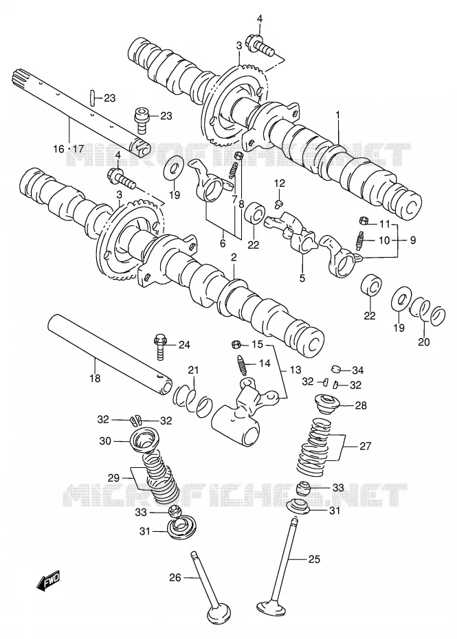 CAM SHAFT / VALVE Suzuki MOTO 400 BANDIT 1997  GSF400VV(E30)