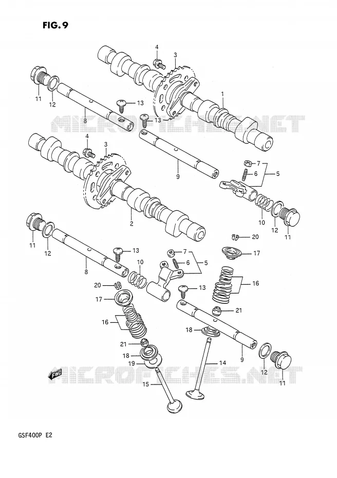 CAM SHAFT-VALVE Suzuki MOTO 400 BANDIT 1991  GSF400M(E2)