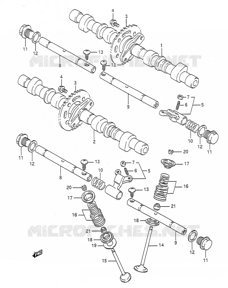 CAM SHAFT-VALVE Suzuki MOTO 400 BANDIT-N 1993  GSF400P(E28)