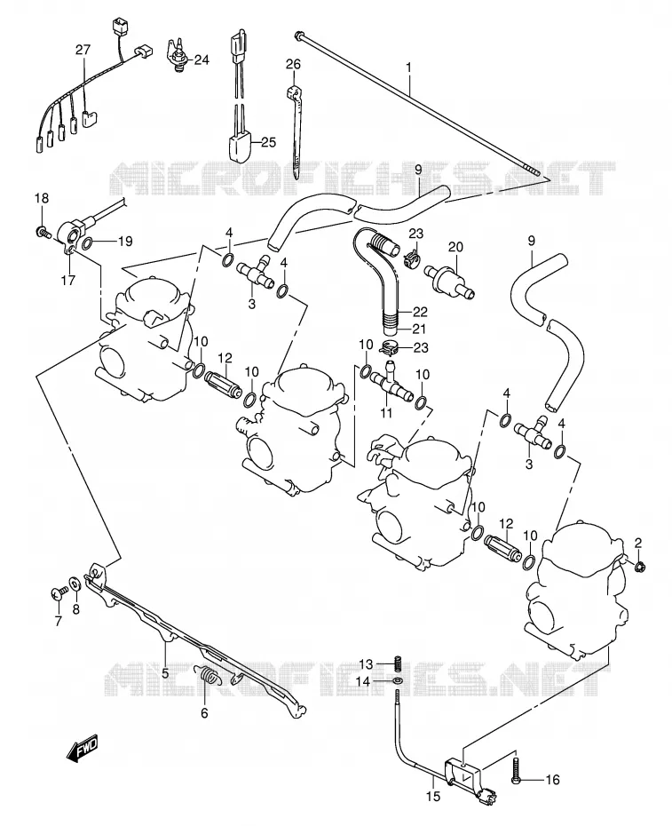 CARBURETOR FITTINGS (MODEL K3/K4) Suzuki MOTO 600 BANDIT 2000  GSF600Y(E2)