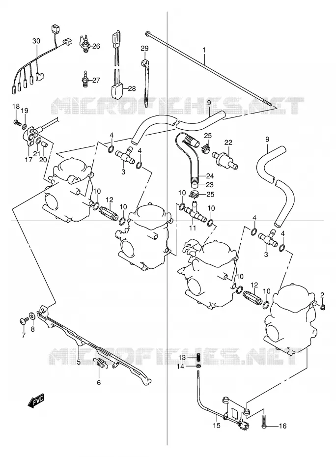 CARBURETOR FITTINGS (MODEL Y/K1/K2) Suzuki MOTO 600 BANDIT 2000  GSF600SY(E2)