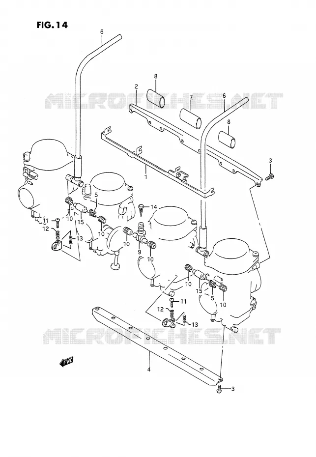 CARBURETOR FITTINGS Suzuki MOTO 1100 GSX-G 1993  GSX1100GP(E2)
