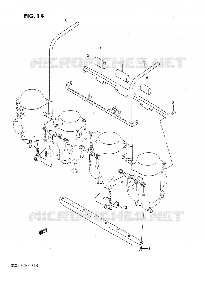 CARBURETOR FITTINGS Suzuki MOTO 1100 GSX-G 1993  GSX1100GP(E28)