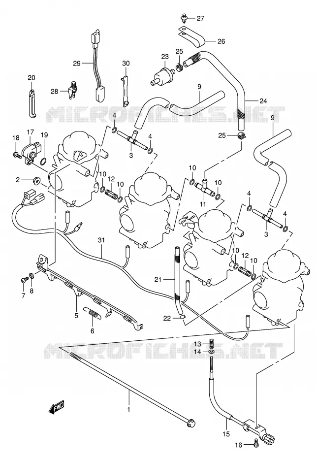 CARBURETOR FITTINGS Suzuki MOTO 650 BANDIT 2005  GSF650SK5(E2)