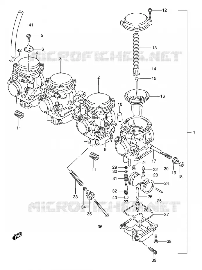 CARBURETOR (MODEL T) Suzuki MOTO 600 BANDIT 1998  GSF600W/GSF600SW/GSF600UW/GSF600SUW
