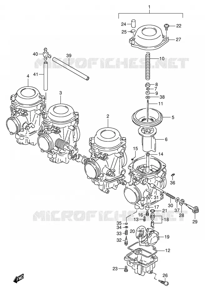 CARBURETOR (MODEL T/V/W) Suzuki MOTO 1100 GSX-R 1997  GSX-R1100WV(E2)