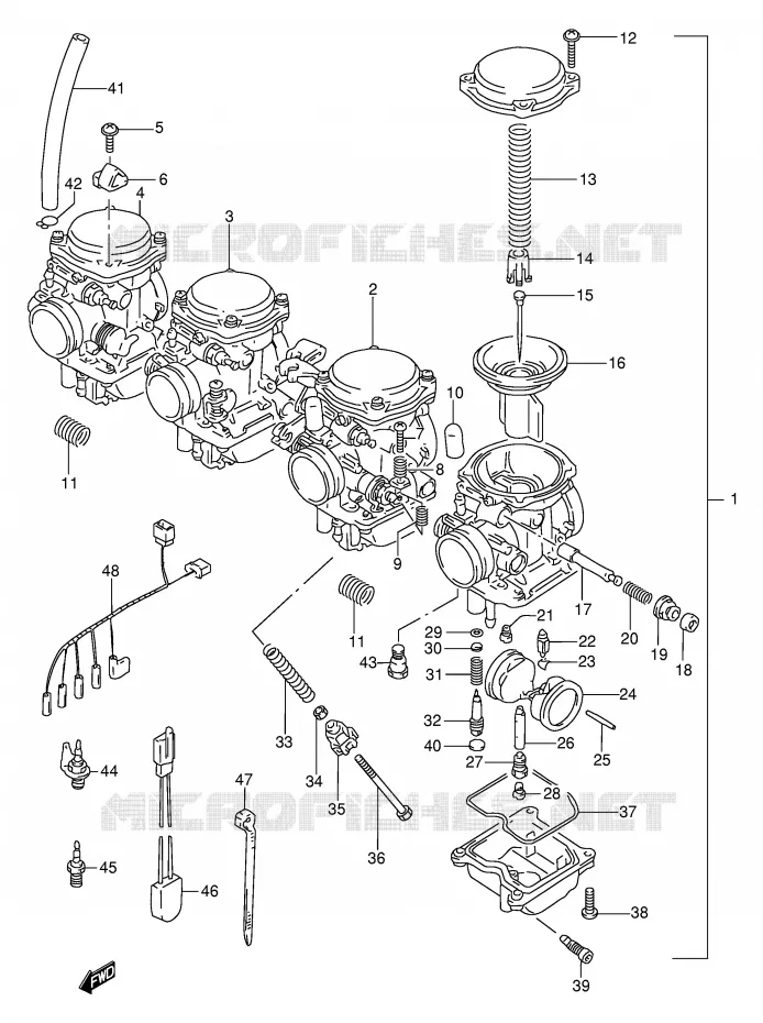 CARBURETOR (MODEL V/W/X) Suzuki MOTO 600 BANDIT 1998  GSF600W(E2)