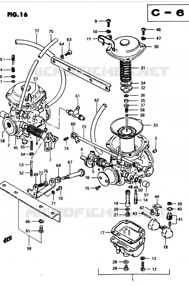 CARBURETOR (MODEL Z) Suzuki MOTO 250 GSX 1982  GSX250Z(Z/D)