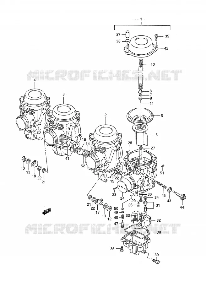 CARBURETOR Suzuki MOTO 1100 GSX-R 1992  GSX-R1100N(E28)