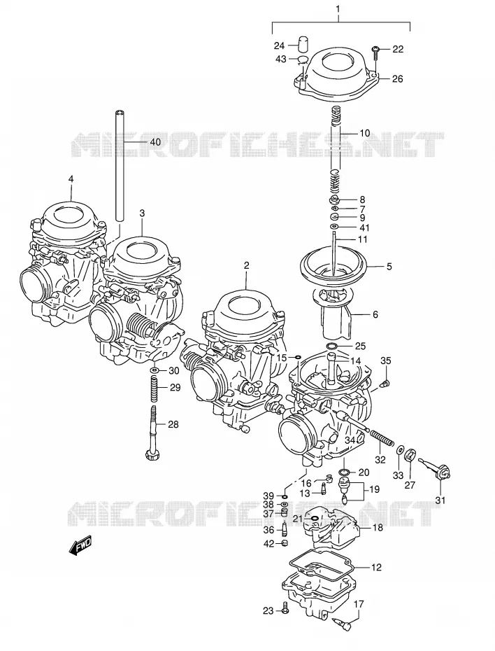 CARBURETOR Suzuki MOTO 1200 BANDIT 1997  GSF1200SAV(E28)