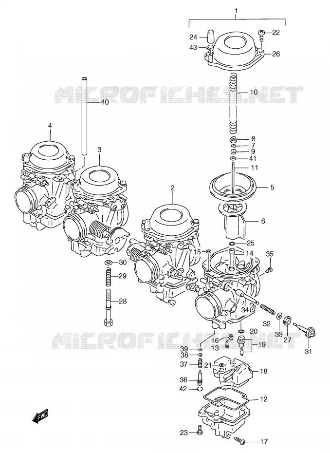 CARBURETOR Suzuki MOTO 1200 BANDIT 1998  GSF1200SAW(E2)