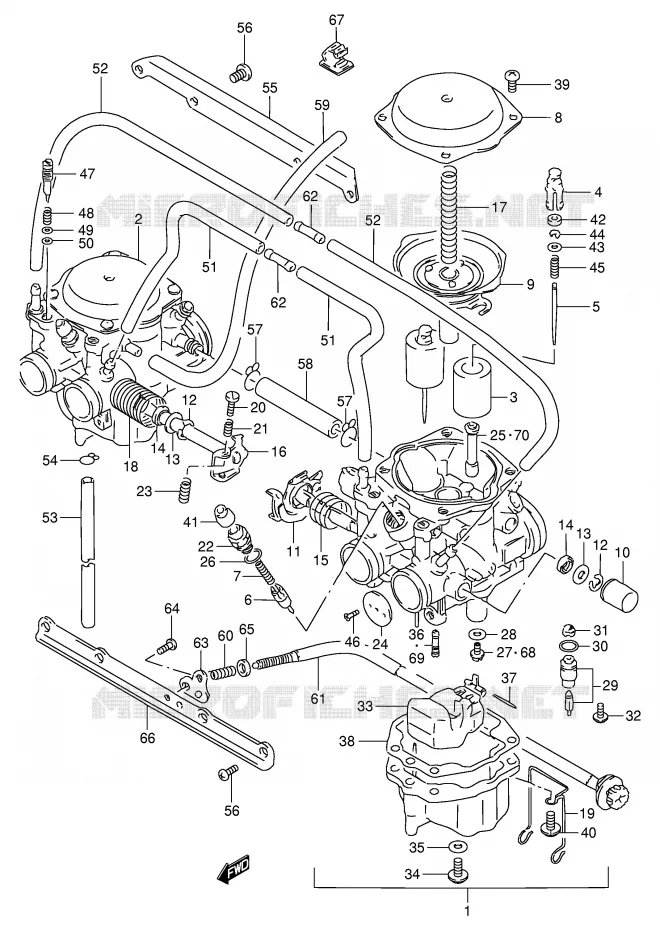CARBURETOR Suzuki MOTO 250 GSX 1993  GSX250FP(E24)