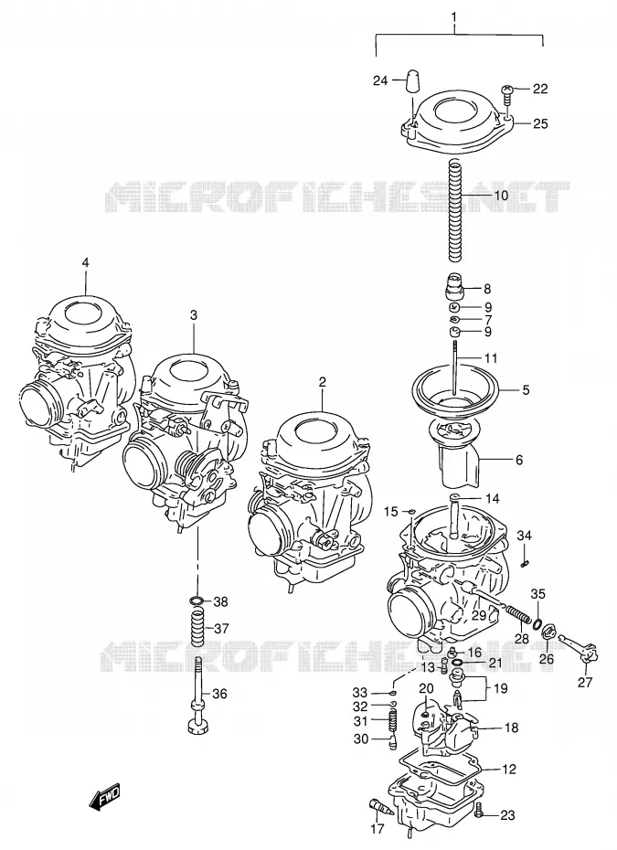 CARBURETOR Suzuki MOTO 400 BANDIT 1997  GSF400VV(E30)