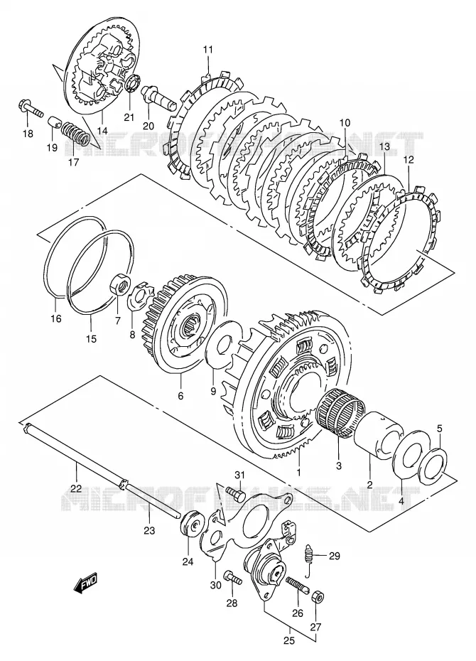 CLUTCH Suzuki MOTO 250 BANDIT 2000  GSF250VY(E24)